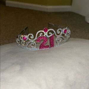Pink and Silver 21st Birthday Tiara